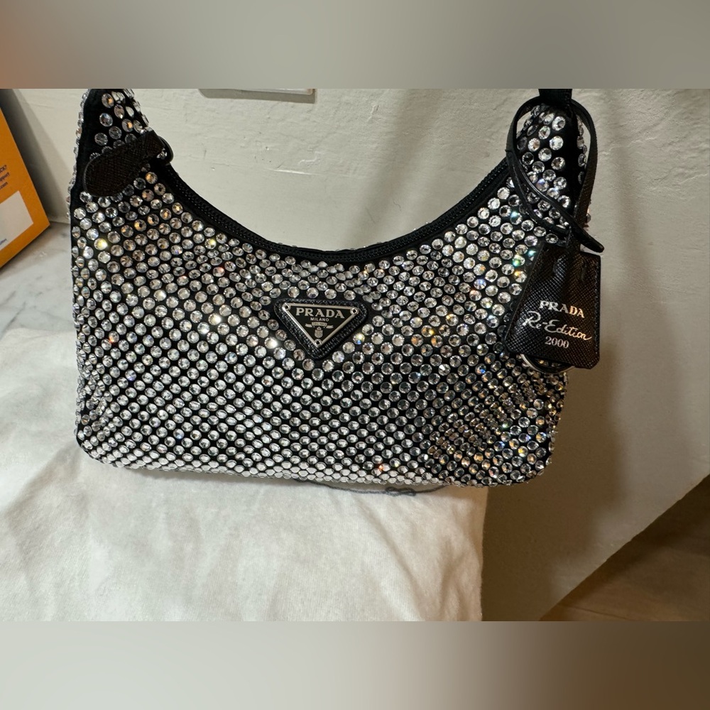 Prada
Re-Edition 2000 crystal-embellished mini bag